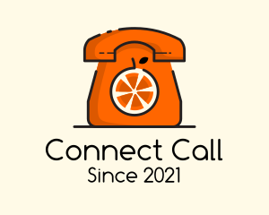 Call - Telephone Orange Fruit logo design