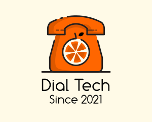 Dial - Telephone Orange Fruit logo design