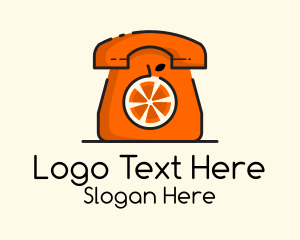 Telephone Orange Fruit  Logo