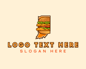 Map - Indiana Burger Sandwich logo design