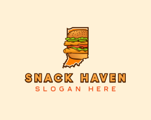 Indiana Burger Sandwich logo design