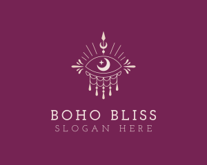 Boho Eye Moon logo design