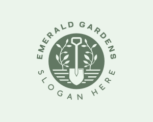 Shovel Planting Garden logo design