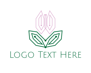 Digital - Digital Pink Tulip logo design