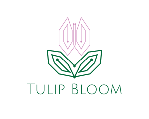 Tulip - Digital Pink Tulip logo design