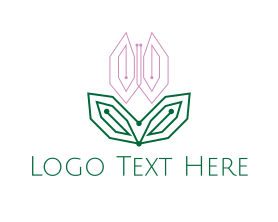 Ai - Digital Pink Tulip logo design
