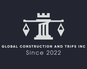 Court House - Law Justice Scale Pillar logo design
