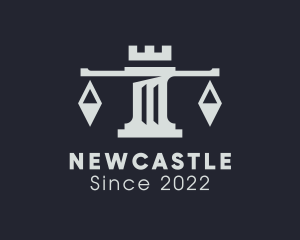 University - Law Justice Scale Pillar logo design