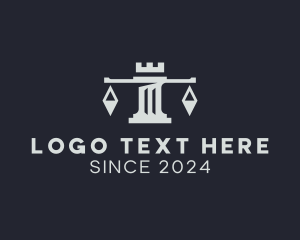 Law School - Law Justice Scale Pillar logo design