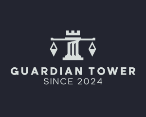 Law Justice Scale Pillar logo design