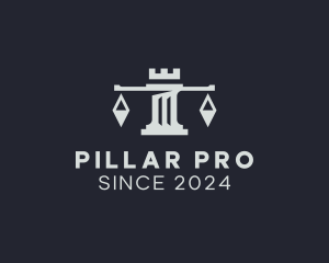 Law Justice Scale Pillar logo design