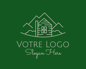 Cabin - Farmhouse Destination Outline logo design