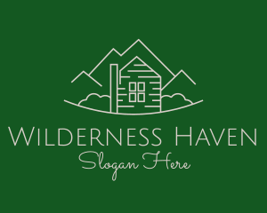 Lodge - Farmhouse Destination Outline logo design