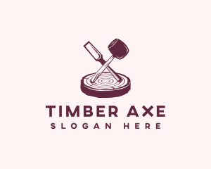 Wood Chisel Carpentry logo design