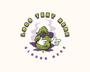Cannabis - Retro Cannabis Weed logo design