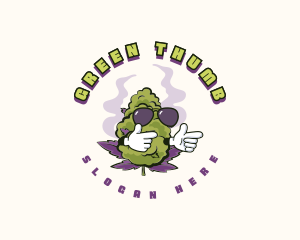 Retro Cannabis Weed logo design