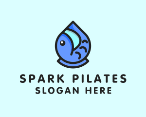 Aquatic - Aquarium Fish Droplet logo design