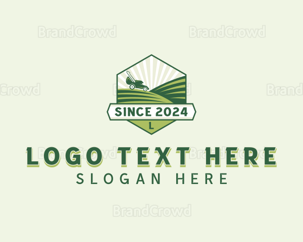 Gardening Lawn Mower Logo