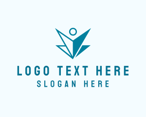 Person - Modern Origami Person Folding logo design