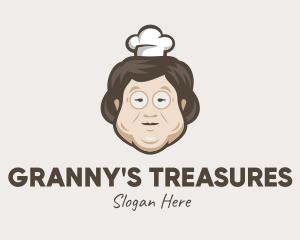 Grandmother - Asian Grandma Chef logo design
