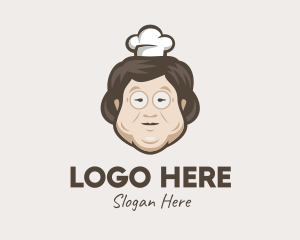 Fine Dining - Asian Grandma Chef logo design