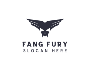 Skull Fang Wings logo design