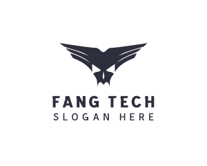 Skull Fang Wings logo design