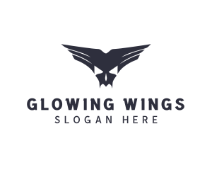 Skull Fang Wings logo design