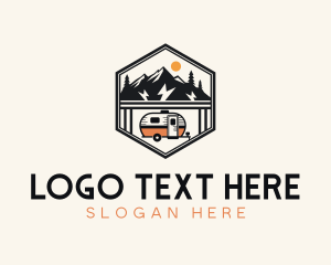 Trailer - Mountain Campervan Trailer logo design