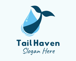 Tail - Droplet Whale Tail logo design