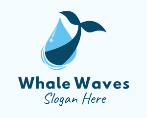 Droplet Whale Tail logo design