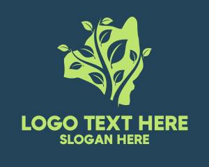 Eco - Hawaii Leaf Map logo design