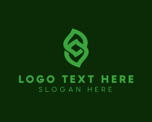 Interlaced - Leaf Loop Symbol logo design