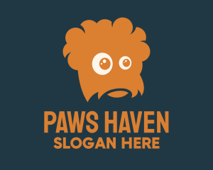 Orange Hairy Monster logo design