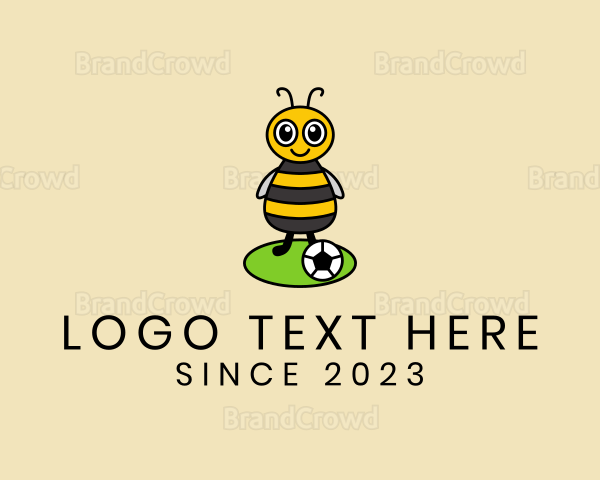 Soccer Bee Kid Logo