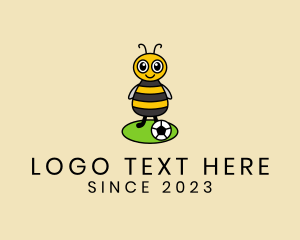Insect - Soccer Bee Kid logo design