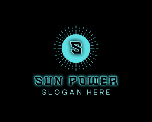 Solar Neon Sun logo design