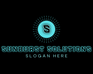 Sunburst - Solar Neon Sun logo design