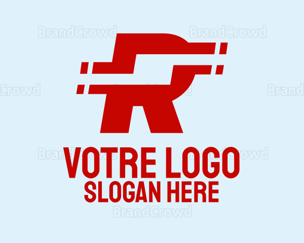 Red Sporty Letter R Logo