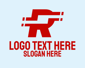 Team - Red Sporty Letter R logo design