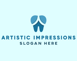 Blue Dentist Dental Tooth logo design