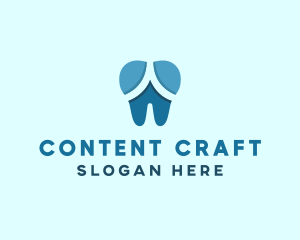 Blue Dentist Dental Tooth logo design