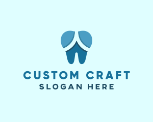 Blue Dentist Dental Tooth logo design