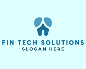 Blue Dentist Dental Tooth logo design