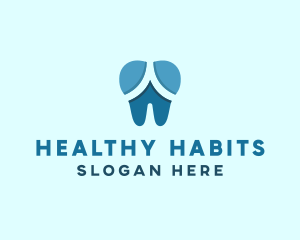 Blue Dentist Dental Tooth logo design