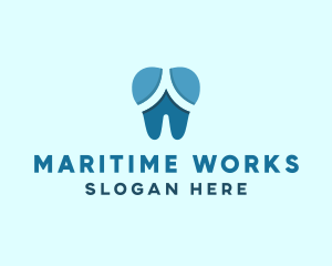 Blue Dentist Dental Tooth logo design