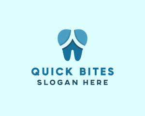 Blue Dentist Dental Tooth logo design