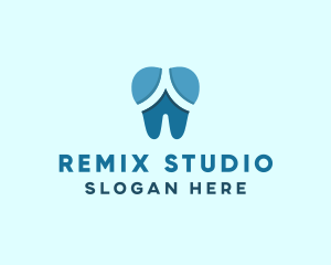 Blue Dentist Dental Tooth logo design