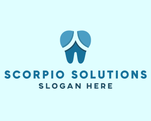 Blue Dentist Dental Tooth logo design