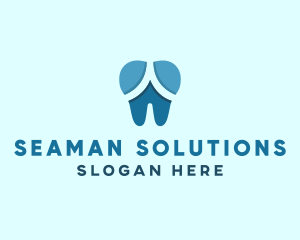 Blue Dentist Dental Tooth logo design